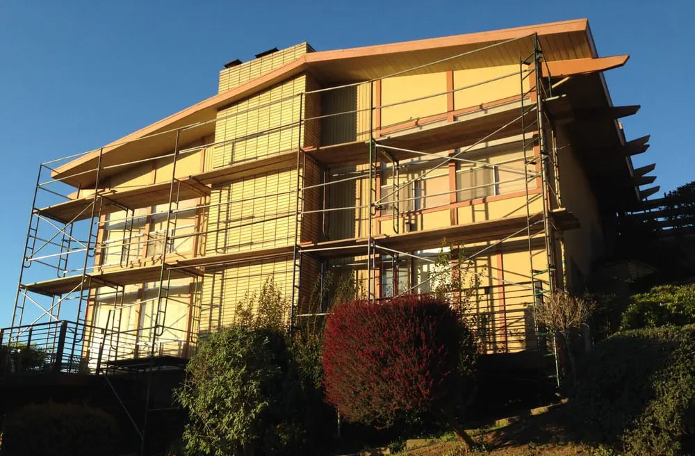 Multi-story residential scaffolding system by Sacramento Scaffolding for exterior renovation work